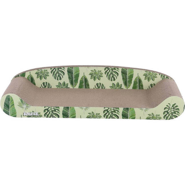 Montego 27.5" Patterned Cardboard Lounge Bed Cat Scratcher with Catnip, Mint/Green - Pet Accessories - 4