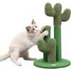 Marfa 21.5" Jute Triple Cactus Cat Scratching Post with Fuzzy Toy, Green - Pet Accessories - 1 - thumbnail