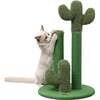 Marfa 25.25" Jute Triple Cactus Cat Scratching Post with Fuzzy Toy, Green - Pet Accessories - 1 - thumbnail