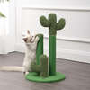Marfa 25.25" Jute Triple Cactus Cat Scratching Post with Fuzzy Toy, Green - Pet Accessories - 2