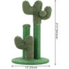 Marfa 21.5" Jute Triple Cactus Cat Scratching Post with Fuzzy Toy, Green - Pet Accessories - 5