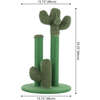 Marfa 25.25" Jute Triple Cactus Cat Scratching Post with Fuzzy Toy, Green - Pet Accessories - 5