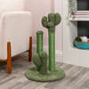 Marfa 25.25" Jute Triple Cactus Cat Scratching Post with Fuzzy Toy, Green - Pet Accessories - 7