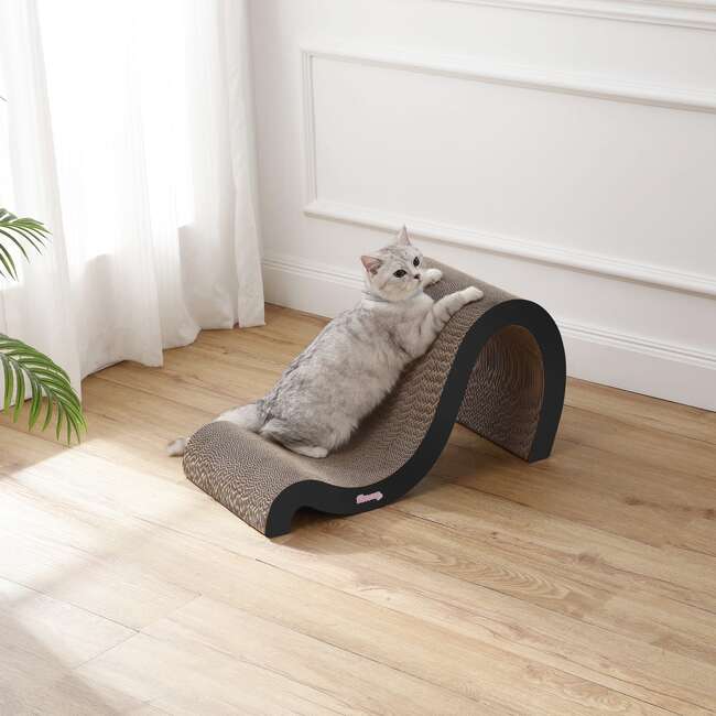 Kona 27" Cardboard Double Sided Wave Cat Scratcher with Catnip, Ink - Pet Accessories - 2