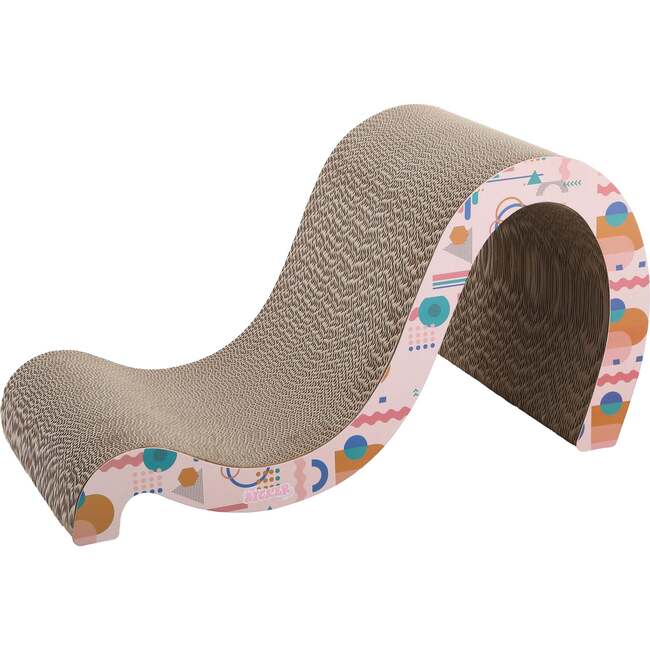 Kona 27" Cardboard Double Sided Wave Cat Scratcher with Catnip, Pattern Party - Pet Accessories - 4