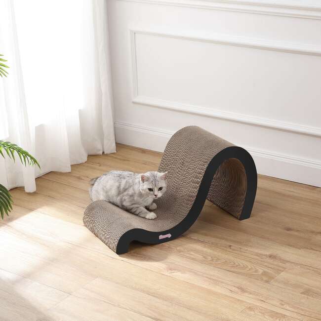 Kona 27" Cardboard Double Sided Wave Cat Scratcher with Catnip, Ink - Pet Accessories - 3