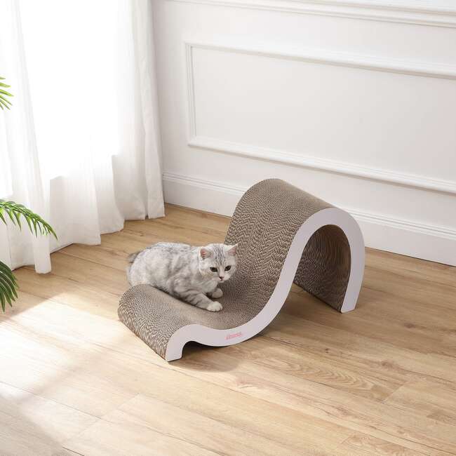 Kona 27" Cardboard Double Sided Wave Cat Scratcher with Catnip, Cloud - Pet Accessories - 3