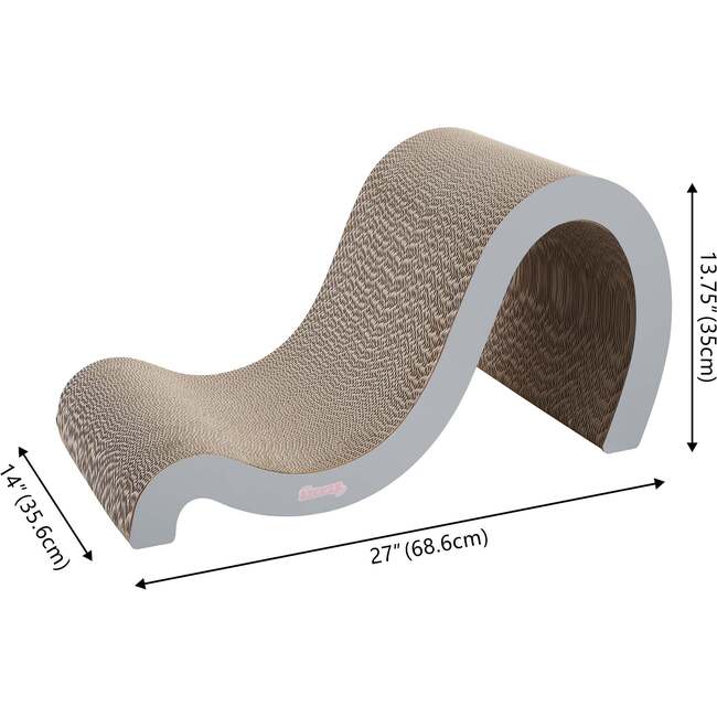 Kona 27" Cardboard Double Sided Wave Cat Scratcher with Catnip, Fog - Pet Accessories - 6