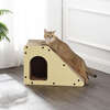 Kento 23.63" Minimalist Cardboard Angled Cat Cave Scratcher with Catnip, Almond - Pet Accessories - 2