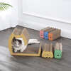 Kazoku 15.63" Cardboard 5 in 1 Family Cat Cave Scratcher with Catnip and Pull Out Design, Multi Colored - Pet Accessories - 2