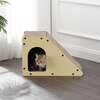 Kento 23.63" Minimalist Cardboard Angled Cat Cave Scratcher with Catnip, Almond - Pet Accessories - 3