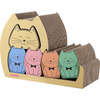 Kazoku 15.63" Cardboard 5 in 1 Family Cat Cave Scratcher with Catnip and Pull Out Design, Multi Colored - Pet Accessories - 4