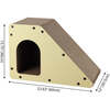 Kento 23.63" Minimalist Cardboard Angled Cat Cave Scratcher with Catnip, Almond - Pet Accessories - 6