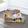 Kazoku 15.63" Cardboard 5 in 1 Family Cat Cave Scratcher with Catnip and Pull Out Design, Multi Colored - Pet Accessories - 7
