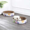 Daisy 18.13" Cardboard Bowl Cat Scratcher with Catnip, White/Multi (Set of 2) - Pet Accessories - 2