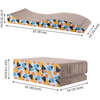 Eero 32" Cardboard Foldable Lounge Cat Scratcher with Catnip, Blue/Orange - Pet Accessories - 6
