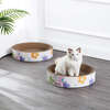 Daisy 18.13" Cardboard Bowl Cat Scratcher with Catnip, White/Multi (Set of 2) - Pet Accessories - 3