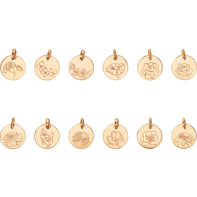 Personalized Birth Flower Necklace, 18K Gold Plated - Necklaces - 4