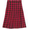 Organic Pleated Midi Skirt, London Plaid - Skirts - 1 - thumbnail