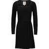 Organic Square Neck Cable Sweater Dress, Black - Dresses - 1 - thumbnail