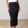 Organic Rib Knit Sweater Midi Skirt, Black - Skirts - 2
