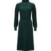 Organic Mock Neck Bodice Stitch Sweater Dress, Deep Green - Dresses - 1 - thumbnail