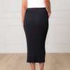 Organic Rib Knit Sweater Midi Skirt, Black - Skirts - 3