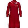 Organic Mock Neck Cable Sweater Dress, Red Cable - Dresses - 1 - thumbnail