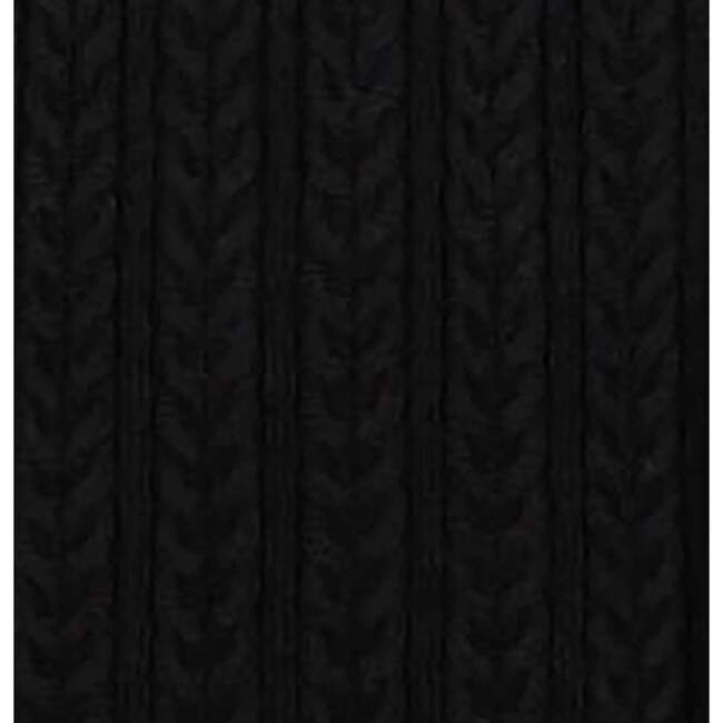 Organic Square Neck Cable Sweater Dress, Black - Dresses - 5