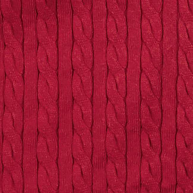 Organic Puff Sleeve Button Front Sweater, Red Cable - Cardigans - 5