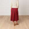 Organic Pleated Midi Skirt, London Plaid - Skirts - 4