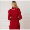 Organic Mock Neck Cable Sweater Dress, Red Cable - Dresses - 5