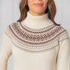 Organic Long Sleeve Turtleneck Intarsia Sweater Dress, Ivory Fireside Fair Isle - Dresses - 2