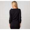 Organic Bow Detail Pointelle Sweater, Black Diamond - Sweaters - 3