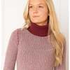Organic Tweed Stitch Turtleneck Sweater, Oxblood Tweed - Sweaters - 2