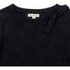 Organic Bow Detail Pointelle Sweater, Black Diamond - Sweaters - 4