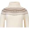 Organic Long Sleeve Turtleneck Intarsia Sweater Dress, Ivory Fireside Fair Isle - Dresses - 4