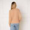 Organic Herringbone Stitch Cardigan Sweater, Camel Heather - Cardigans - 3