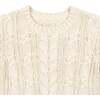 Organic Peasant Sleeve Cable Sweater, Ivory - Sweaters - 4