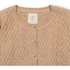 Organic Herringbone Stitch Cardigan Sweater, Camel Heather - Cardigans - 4
