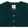 Organic Herringbone Stitch Cardigan Sweater, Deep Green - Cardigans - 4