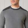 Men's Organic Crew Neck Shoulder Detail Sweater, Gray Heather Colorblock - Sweaters - 2