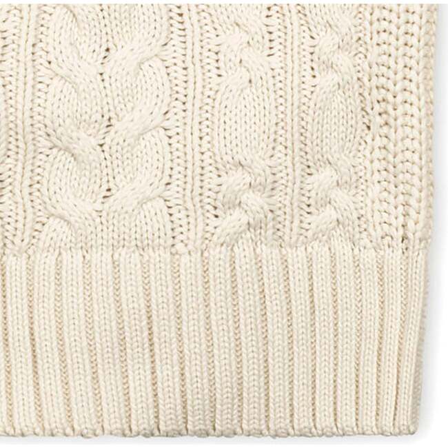 Organic Peasant Sleeve Cable Sweater, Ivory - Sweaters - 5