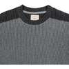 Men's Organic Crew Neck Shoulder Detail Sweater, Gray Heather Colorblock - Sweaters - 4