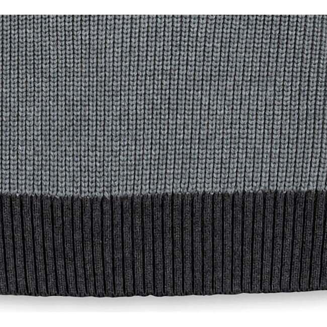 Men's Organic Crew Neck Shoulder Detail Sweater, Gray Heather Colorblock - Sweaters - 5
