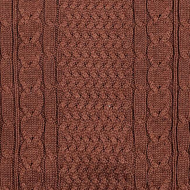 Men's Organic Mock Neck Cable Sweater, Cinnamon Heather - Sweaters - 5