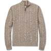 Men's Organic Half Zip Cable Pullover Sweater, Taupe Marl Cable - Sweaters - 1 - thumbnail