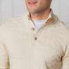 Men's Organic Mock Neck Cable Sweater, Ivory Geo Texture - Sweaters - 2