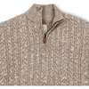 Men's Organic Half Zip Cable Pullover Sweater, Taupe Marl Cable - Sweaters - 4
