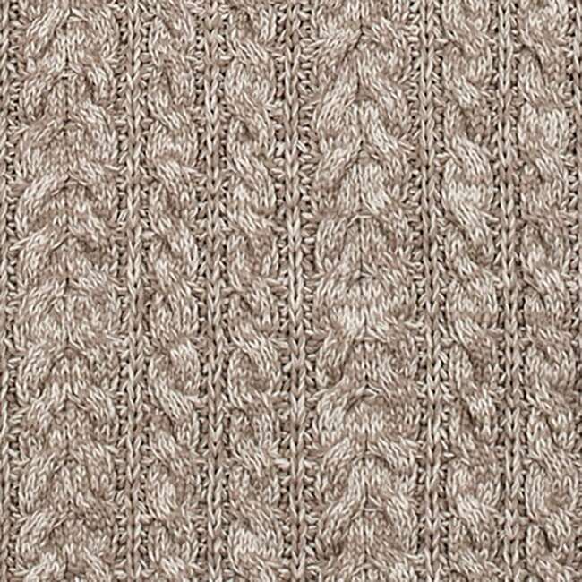 Men's Organic Half Zip Cable Pullover Sweater, Taupe Marl Cable - Sweaters - 5